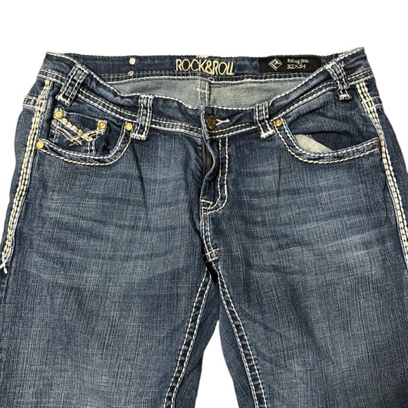 ROCK&ROLL Cowgirl boot cut riding jeans 32x34 - Picture 5 of 9